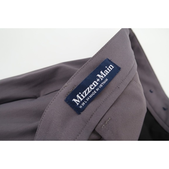 Mizzen Main Men's 38x34 Upton Chino Pants Gray Solid Straight - Picture 2 of 11